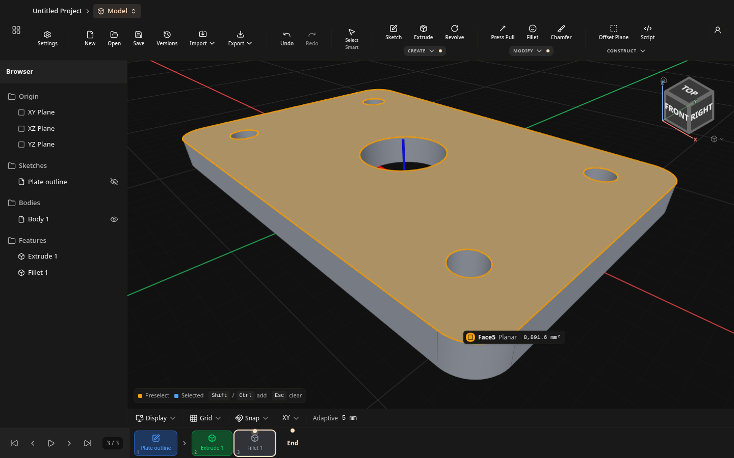 The same mounting plate in the editor's dark theme